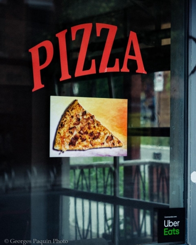 Pizza avec reflets
